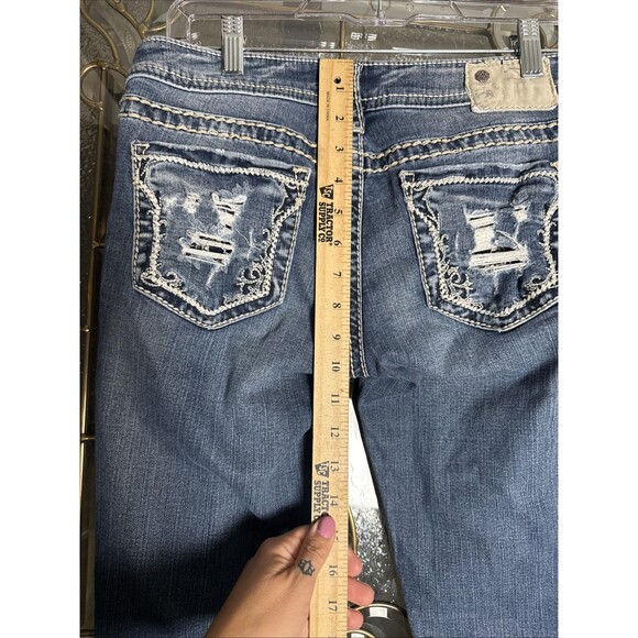 Silver Jeans Womens Aiko Mid Skinny Medium Wash 27x33 Denim Western Glove Works - Picture 6 of 10